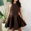 Chocolate Scuba Sleeveless Skater Mini Dress