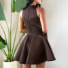 Chocolate Scuba Sleeveless Skater Mini Dress